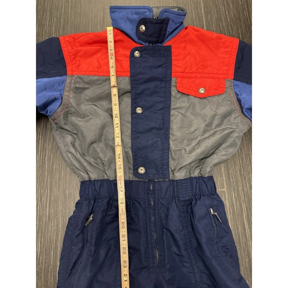 Descente Ski Suit Youth Sz 150 Cm/59 Inches Vintage 80s Colorblock French Slope